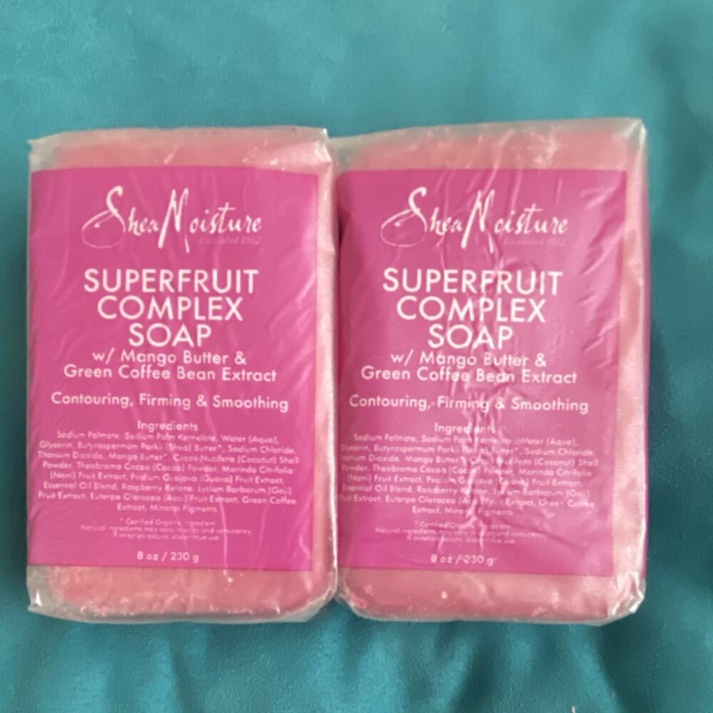 SheaMoisture Superfruit Complex Mango Butter Green Coffee Bean Soap 2 Pack 8 oz